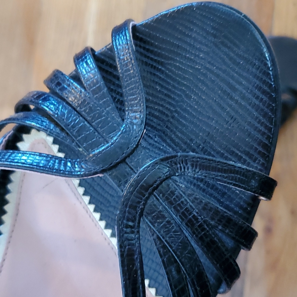 Antonio Melani Black strappy slingback sandal heels - Picture 6 of 7